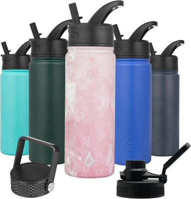 Insulated Water Bottles with Straw Lid, 22Oz Cold & Hot Thermo, Stainless Steel