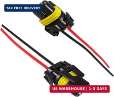 2 PCS Wiring Harness Headlight Socket, 9005 9006 9012 HB3 HB4 Female Adapter Nyl