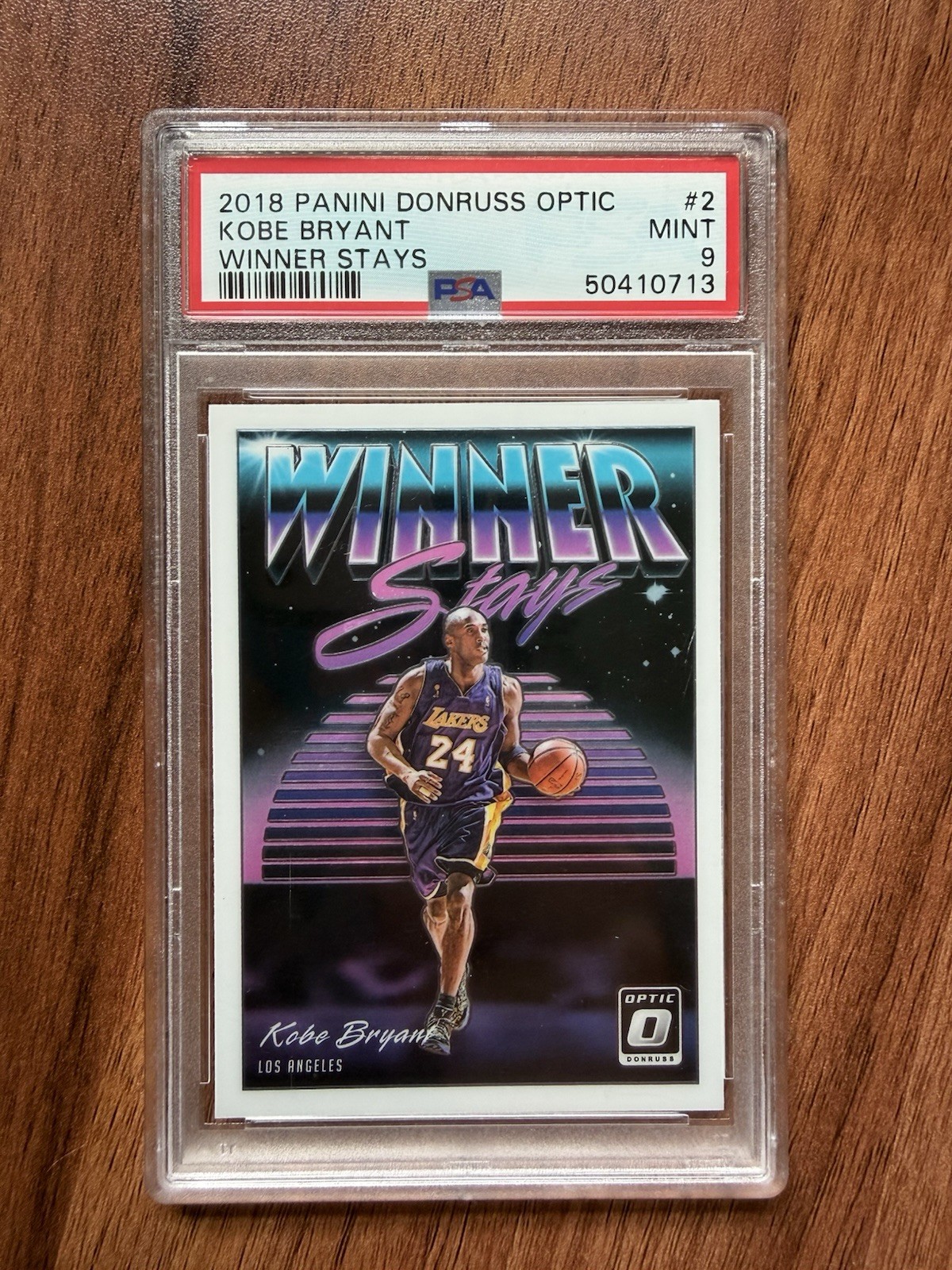 PSA 9 2018 Panini Donruss Optic Kobe Bryant Winner Stays 