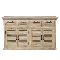Sideboard Lamellen Mareda Massiv 150Cm Anrichte Landhaus Vintage Kommode