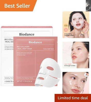 Deep Hydration -Collagen Hydrogel Facial Mask - Non-Toxic & Effective, 4 Pack