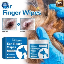 Gentle pet ear finger wipes daily hygiene cleaning for cats dogs care