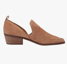 Lucky Brand Mahzan Heeled Loafer Booties Size 11 Womens Brown Leather Almond Toe