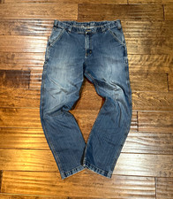 Carhartt Men's Blue Denim Work Pants Relaxed Fit Cotton 38x32