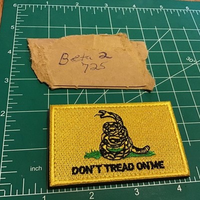 GADSDEN FLAG Don't Tread On Me Flag Embroidered Iron-On Patch 3'' x 2.25'' Yellow