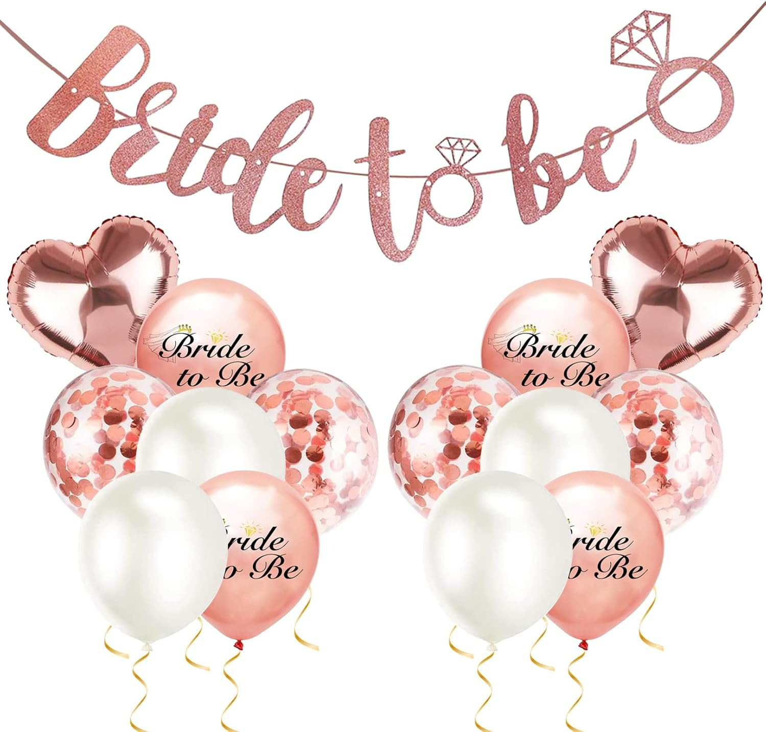 Hen Party Decorations Bride to Be Banner with Glitter Balloons Bridal Shower Set