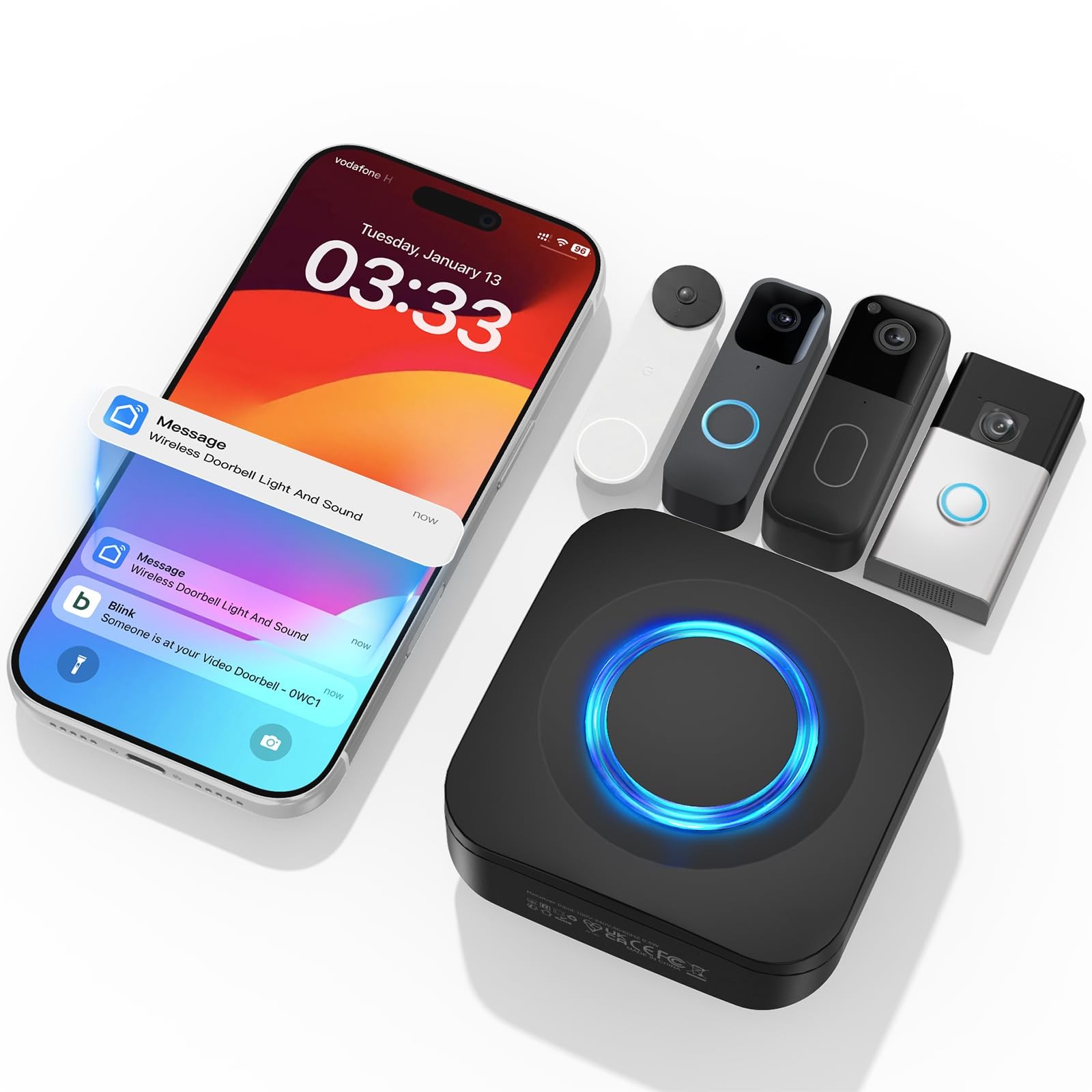 WIFI Wireless Doorbell Chime Compatible with Ring, Nest, Bli