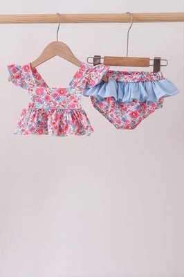 Pink Floral UPF Swim Set