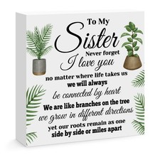 Sisters Gifts from Sister Birthday Gifts for Sister Engraved Wooden Block Sig...