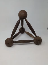 Large Anthropology Wood Pyramid Decorative Object Reclaim Wood 11x12 In