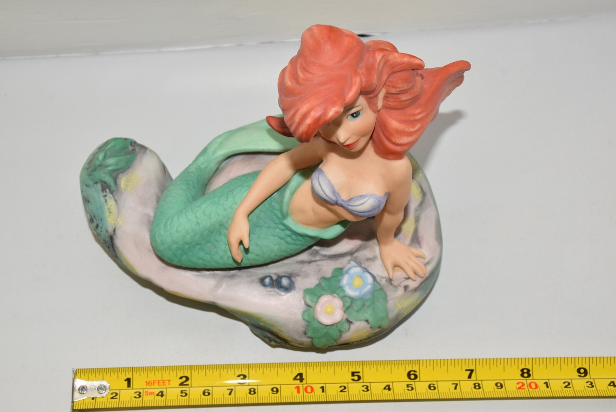Vtg Disney the Little Mermaid ~ 1989 Ariel on Rock Statue