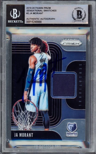 Ja Morant Autographed 2019-20 Panini Prizm Sensational Swatches RC Beckett