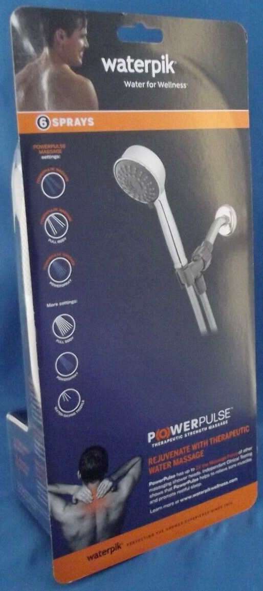 Waterpik - 6 Sprays - Powerpulse - XAU-643E - Adjustable Shower Head