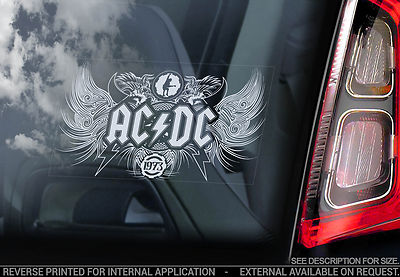 AC/DC - Car Window Sticker - Rock Sign AC DC Angus Young Back in Black ...
