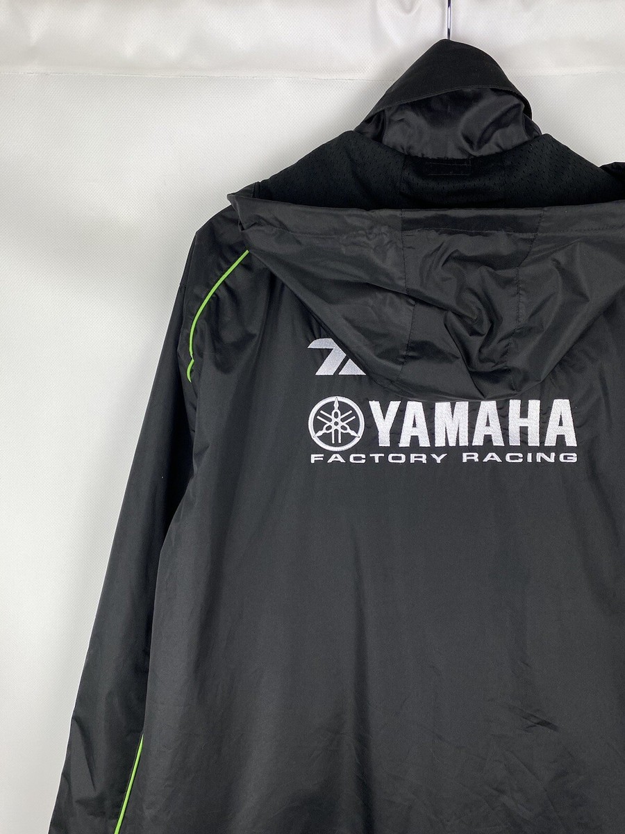 値下げ新品未使用YAMAHA FACTORY RACINGVR-DRYジャケット Yamaha Factory Racing men's hooded windbreaker jacket size L