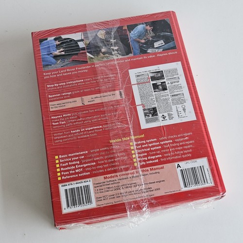 Land Rover Freelander Haynes Manual 3929 1997 To Sept 2003 (R To 53 Reg) - New - Picture 2 of 3