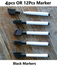 Magnetic White Board Marker Pens Black/Blue Dry Eraser Easy Wipe Whiteboard 12/4