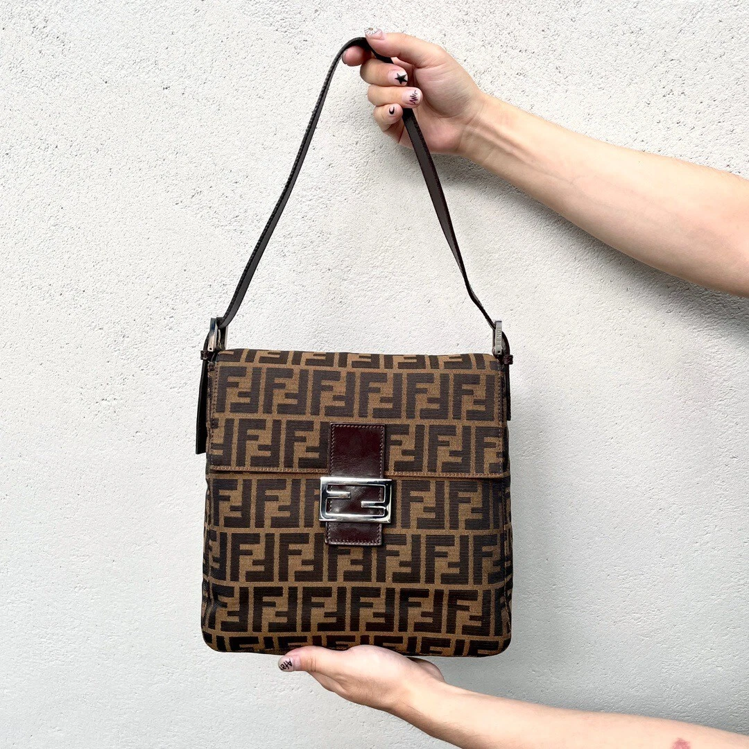 Fendi Zucca Print Mamma Baguette Shoulder Bag, Brown Canvas & Leather