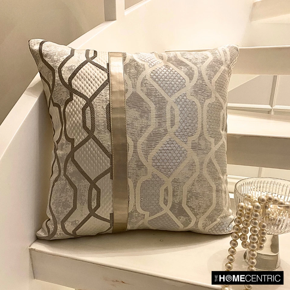 Funda Cojín Sofá Decorativa Dorado 16"x16", Decoración Hogar Seda - Multitud Lujo Foto 3 de 4