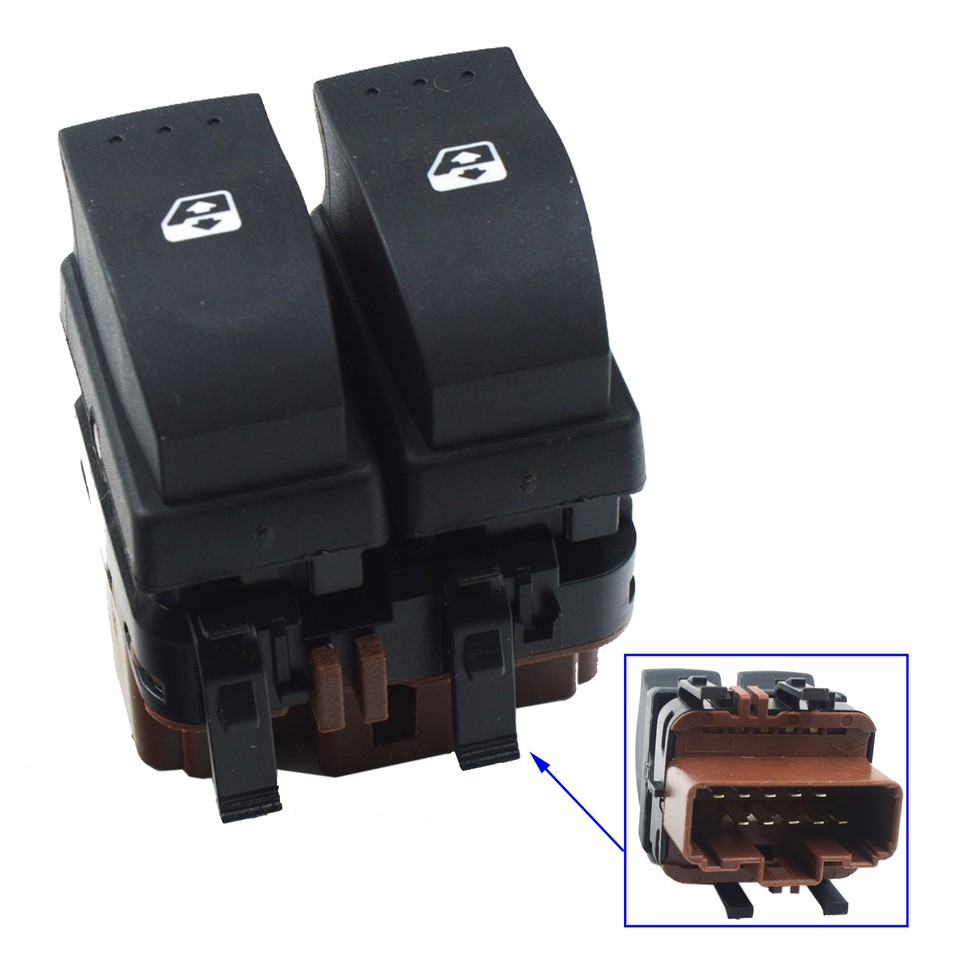 Blocco Comandi Alzacristalli Anteriore Sinistro Per Renault Laguna 2000-2007 – OEM 8200315040, Colore Marrone