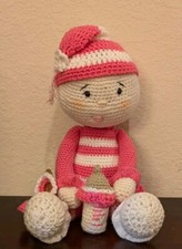 CROCHET Baby Doll GIRL Reveal Shower Gift Original AMIGURUMI Soft Stuffed 18" 