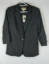 Michael Kors New Boyfriend Blazer, Black, Women's 0