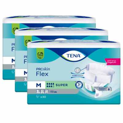 TENA Flex Super Medium / M - 3 Packungen / 3 x 30 = 90 Stück (1 Karton)