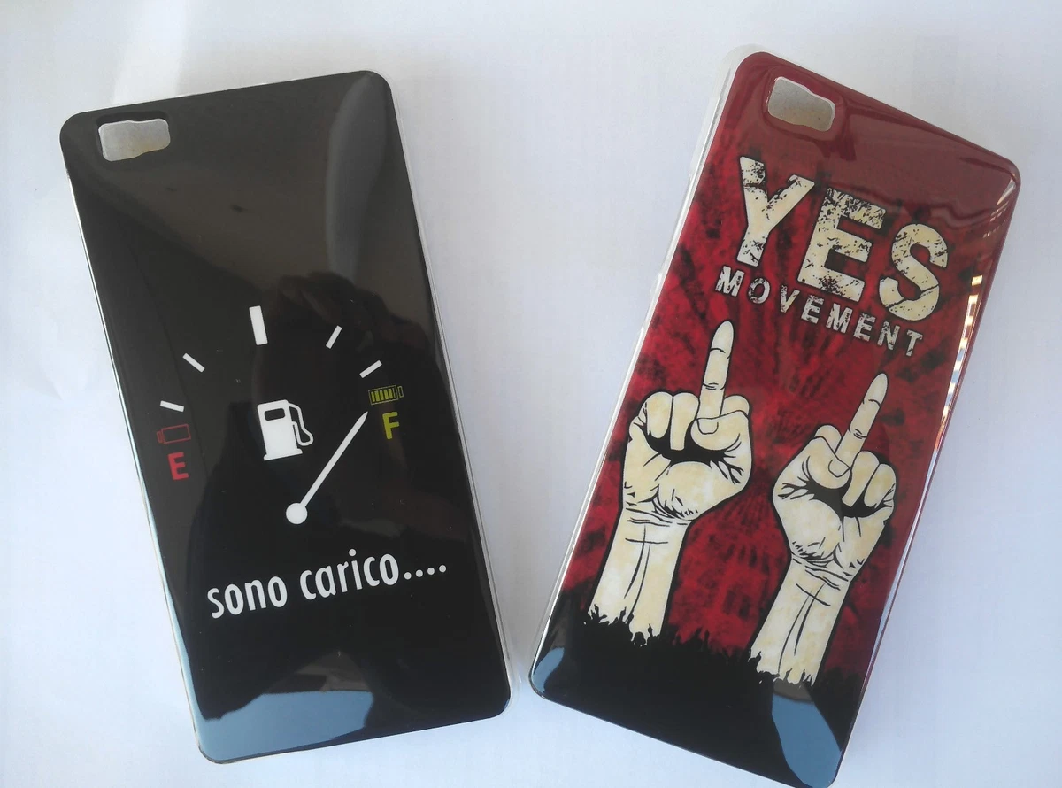 Cover Trasparente Per Huawei P8 - Silicone TPU Morbido Con Stampa Funghi, Farfalla, Luna - Antigraffio E Antiurto, Sottile E Leggera - 3