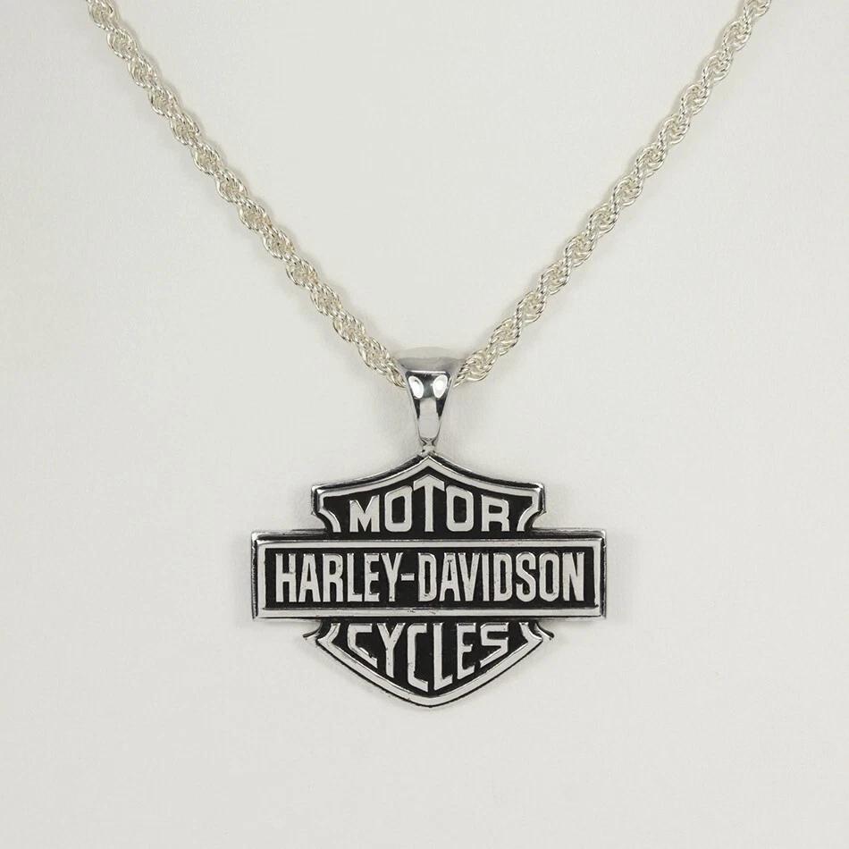 Collar colgante Harley-Davidson de plata esterlina para motociclista grande pesado sólido Foto 3 de 4