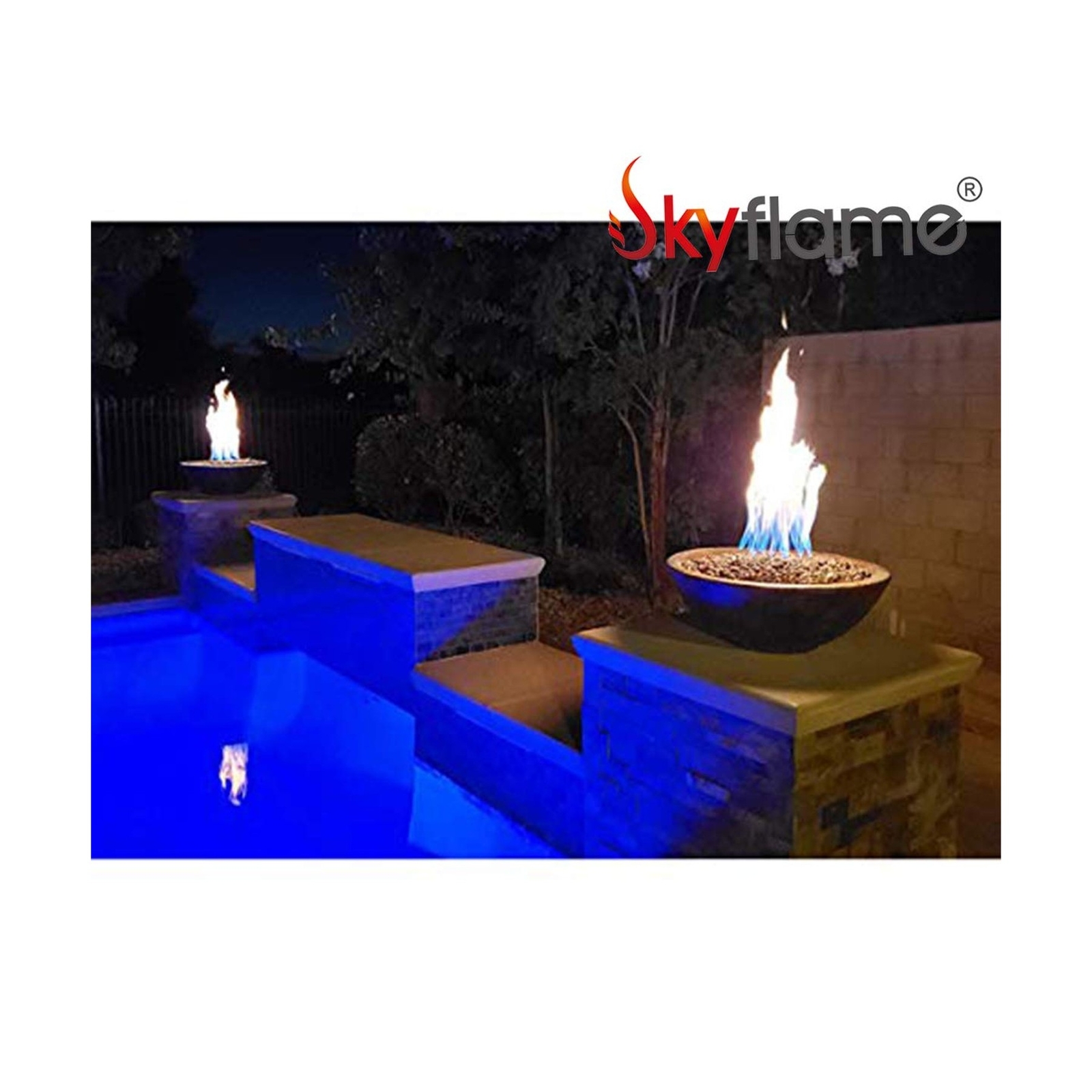 Skyflame 18 Inch Round Stainless Steel Fire Pit Jet Burner Ring High