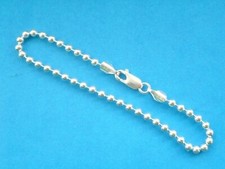 WOMEN'S BRACELET 925 STERLING SILVER BEADED BALL 3mm 7" 8" great for a charm too