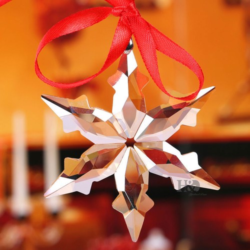 Crystal Champagne Christmas LITTLE STAR SNOWFLAKE Ornament Xmas Gift with Box - Picture 1 of 5