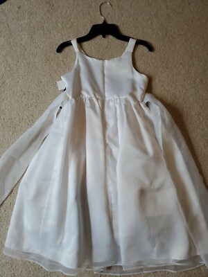 sachin and babi light blue dress Tegan Dress White Red. White color baby girl dress for christmas.  Knee-length poofy christmas dress with red jewel belt buckle. Handmade !