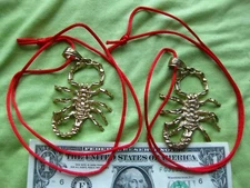 SCORPION PENDANT NECKLACE GOLD TONE PERFECT GIFT INSECT BUG UNIQUE GIFT FUN   