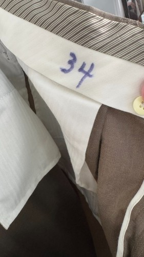 Pantalones chinos Lauren Ralph Lauren para hombre 34x30 marrón poliéster pierna recta cremallera mosca - Imagen 8 de 8