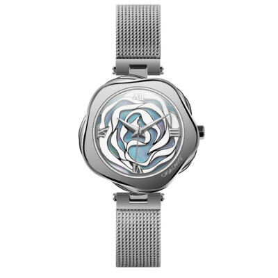 CIGA Design R Danish Rose Steel Quartz Mesh White Mother of Pearl Women's Watch