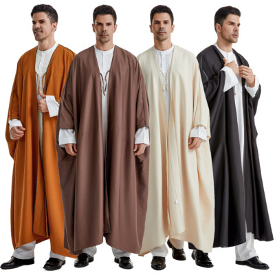 Robe Traditionnelle Musulmane Pour Homme - Caftan/Kandoura/Dishdasha Longue, Broderie Rétro - Style Saoudien/arabe, Pour Prière Ou Occasion Spéciale