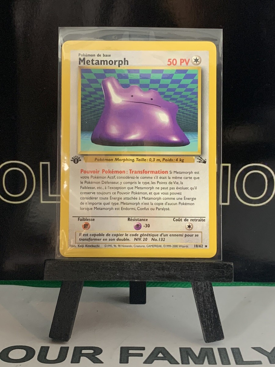 Metamorph (Ditto) 1st Edition 18/62 Pokemon Fossil 1999 WOTC