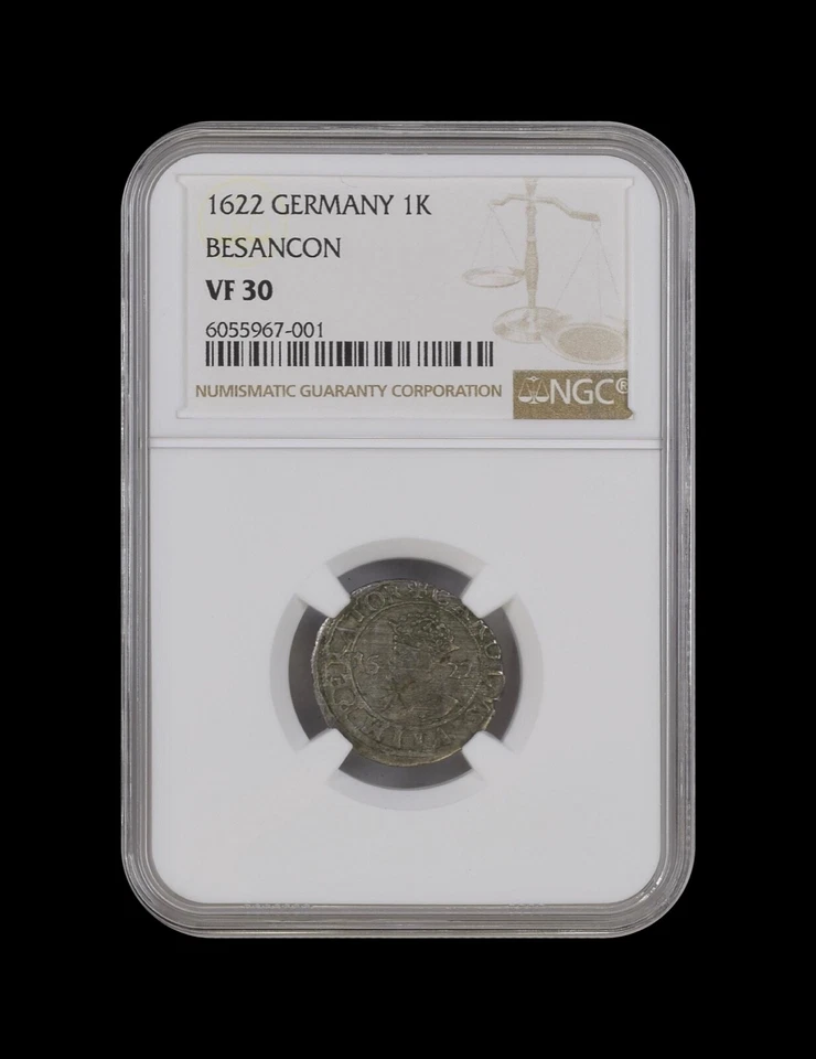 GERMANY. 1622, 1 Carolus, Silver - NGC VF30 - Top Pop 🥇 Besancon, INO Charles V - Image 2 of 4