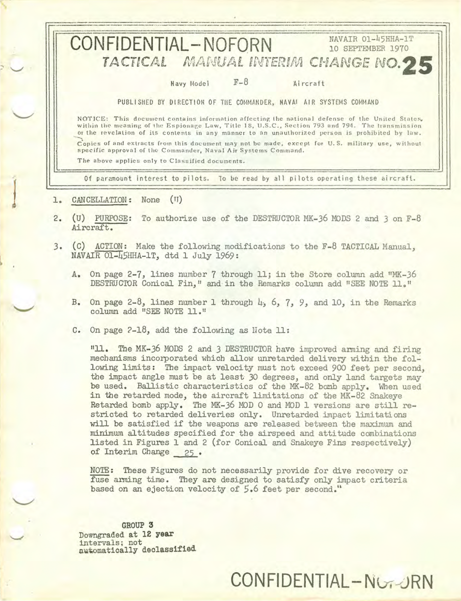 542 Page 1970 F-8 Crusader NAVAIR 01-45HAA-1T Tactical Flight