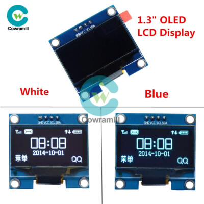 1.3'' OLED LCD Display Module White/Blue IIC I2C Interface 3.3-5V For Arduino