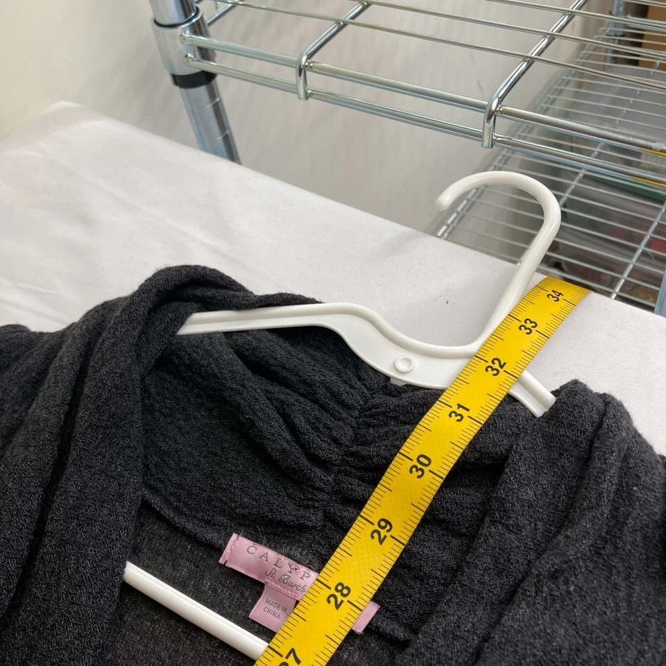 Top boho fluido drapeado mezcla de algodón suave gris para mujer Calypso St. Barths talla S Foto 3 de 4