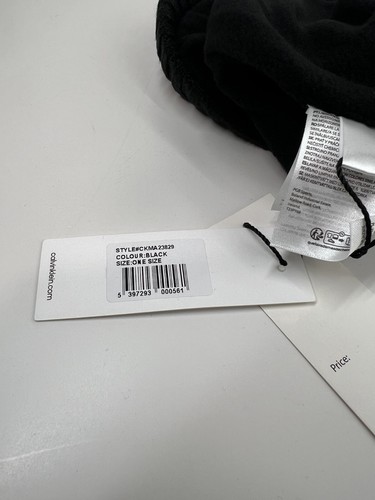 Calvin Klein CK Golf beanie winter knit ribbed cuffed one size fits most black - Picture 5 of 7