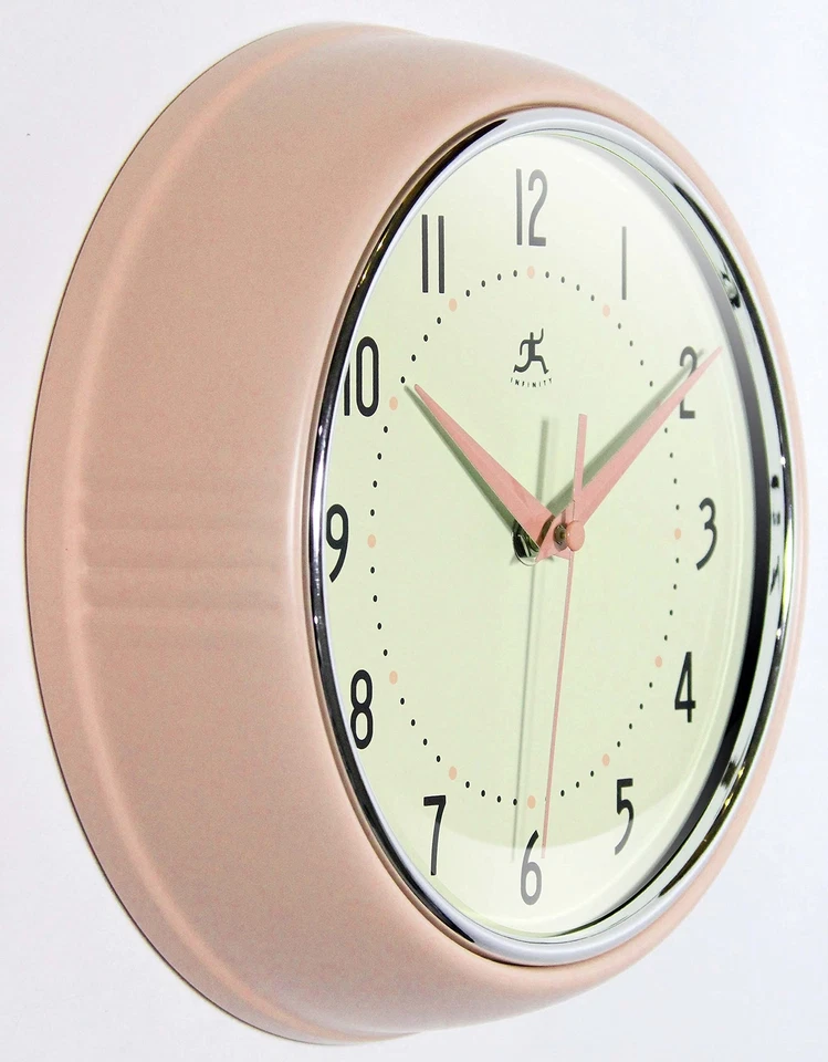 Infinity Instruments LTD. Retro 9 inch Silent Sweep Non-Ticking Mid Century M... - Image 4 of 4