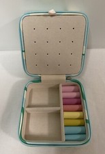 Travel Small Zip Faux Leather Jewelry Organizer Storage Holder Case