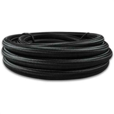 Vibrant -10 AN Black Nylon Braided Flex Hose .56in ID (50 foot roll)