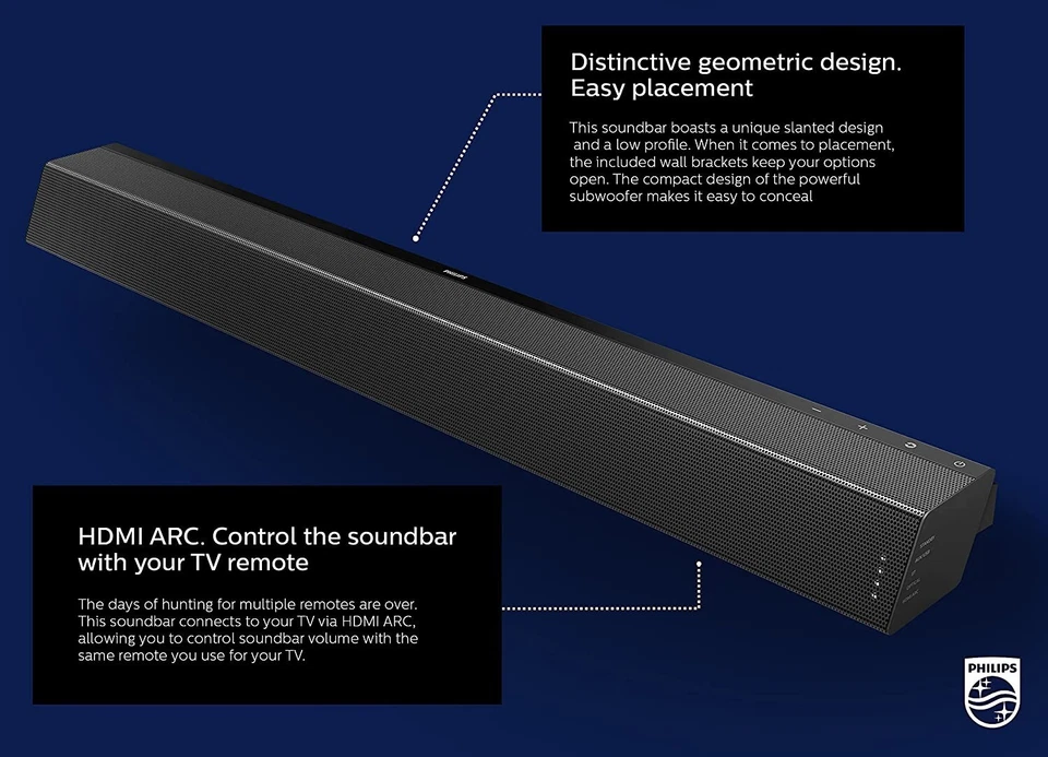 Altavoz barra de sonido PHILIPS Audio Performance con subwoofer inalámbrico - TAB7305 Foto 2 de 4