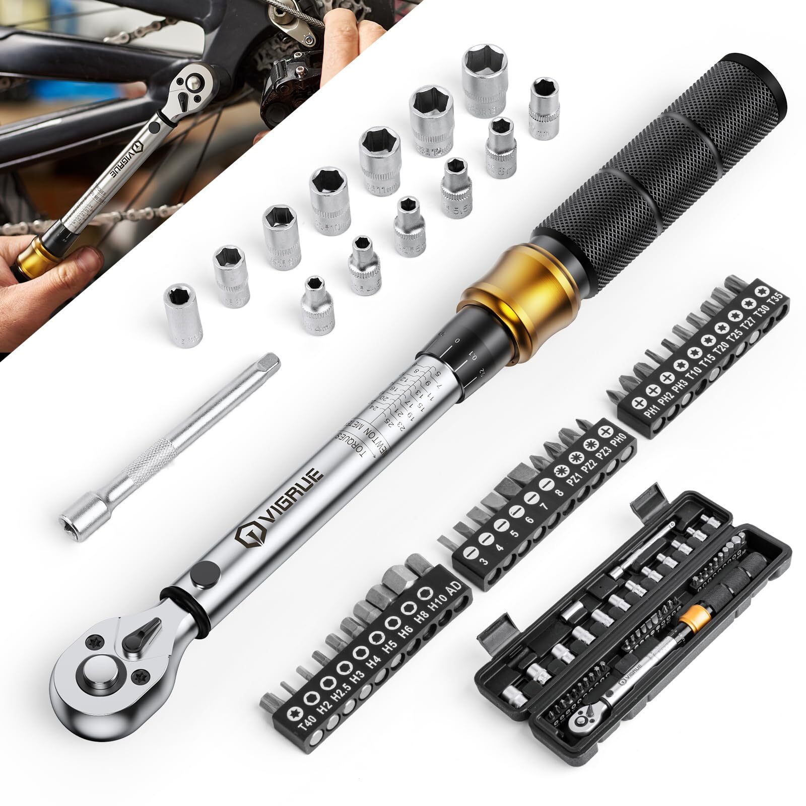 VIGRUE Chiave Dinamometrica 1/4", 5-25 Nm Chiave Dinamometrica Moto, (M5k)