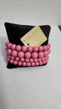 Pink Beaded Bracelets. Set Of 4