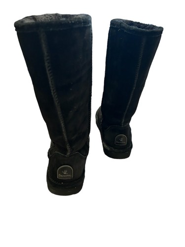 Bearpaw Women's Elle Tall Winter Boots Size 7 Medium Black Suede - Picture 5 of 8
